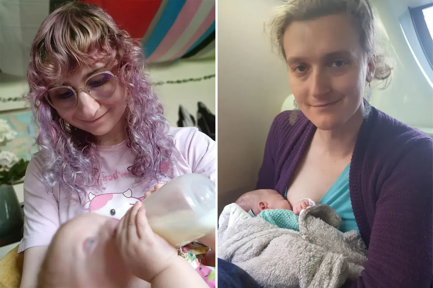 Diese beiden Trans-Frauen stillten bereits dank medizinischer Hilfe. Die 50-Jährige, die ihrem Enkelkind jetzt dank Hormonpräparaten die Brust geben konnte, will nicht in die Öffentlichkeit.