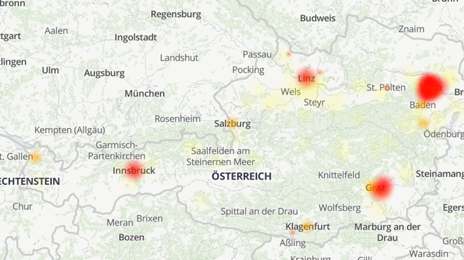 Am Mittwochabend (03.04.2024) kam es im Osten Österreichs zu massiven Einschränkungen.