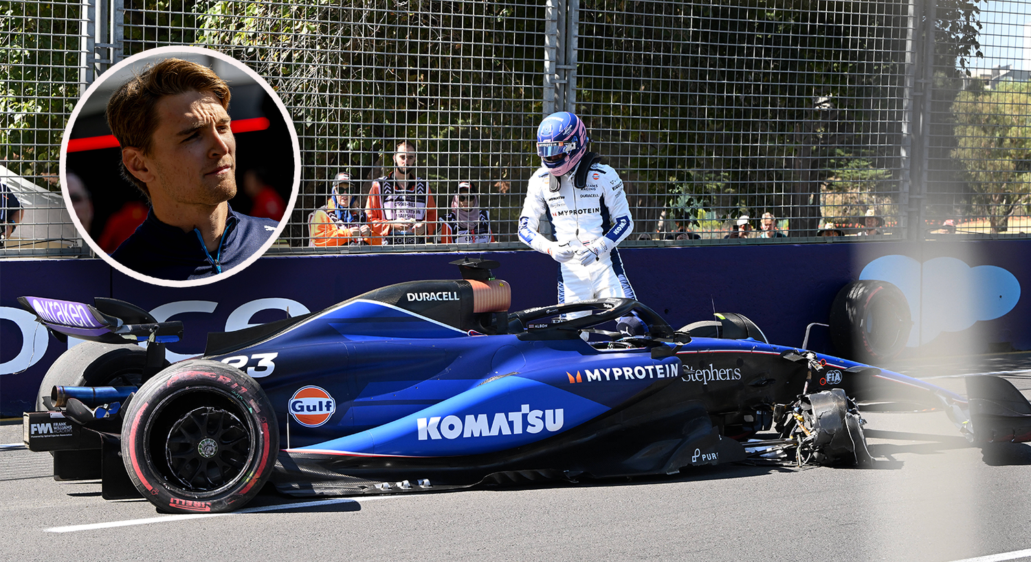 Logan Sargeant bekommt den reparierten Williams von Alexander Albon. 