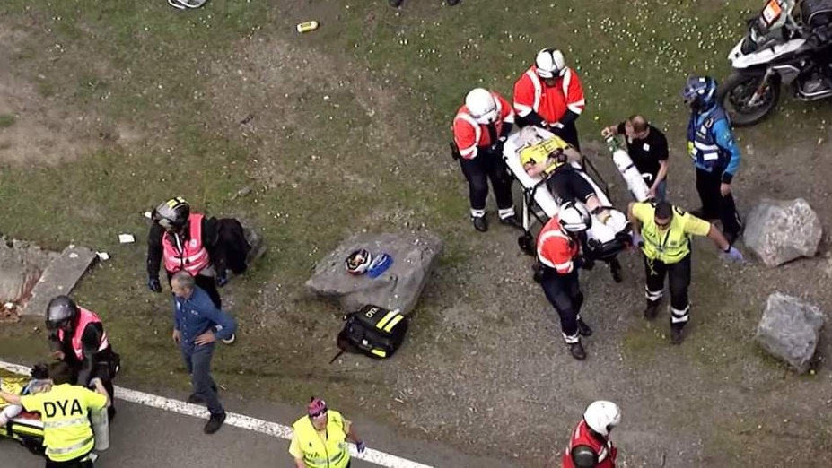 Jonas Vingegaard ist schwer zu Sturz gekommen. 
