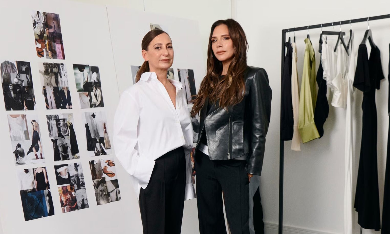 Victoria Beckham entwarf für Mango eine Kollektion, die noch im April in die Stores kommt. Im Foto ist sie mit Justi Ruano zu sehen, die für die Damenmode bei Mango verantwortlich ist.