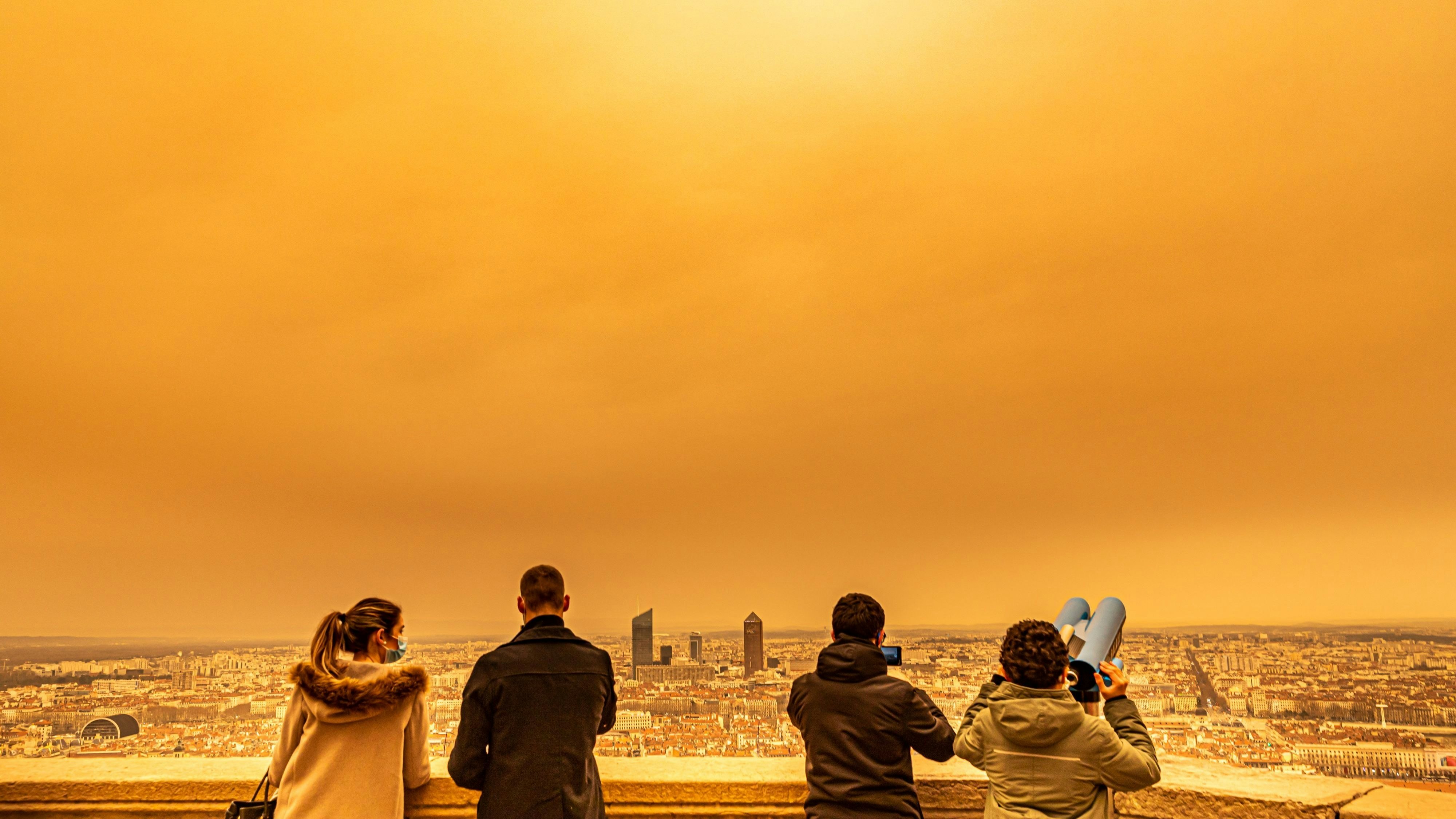 Aussichtsterrasse oberhalb von Lyon am 6 Februar 2021.