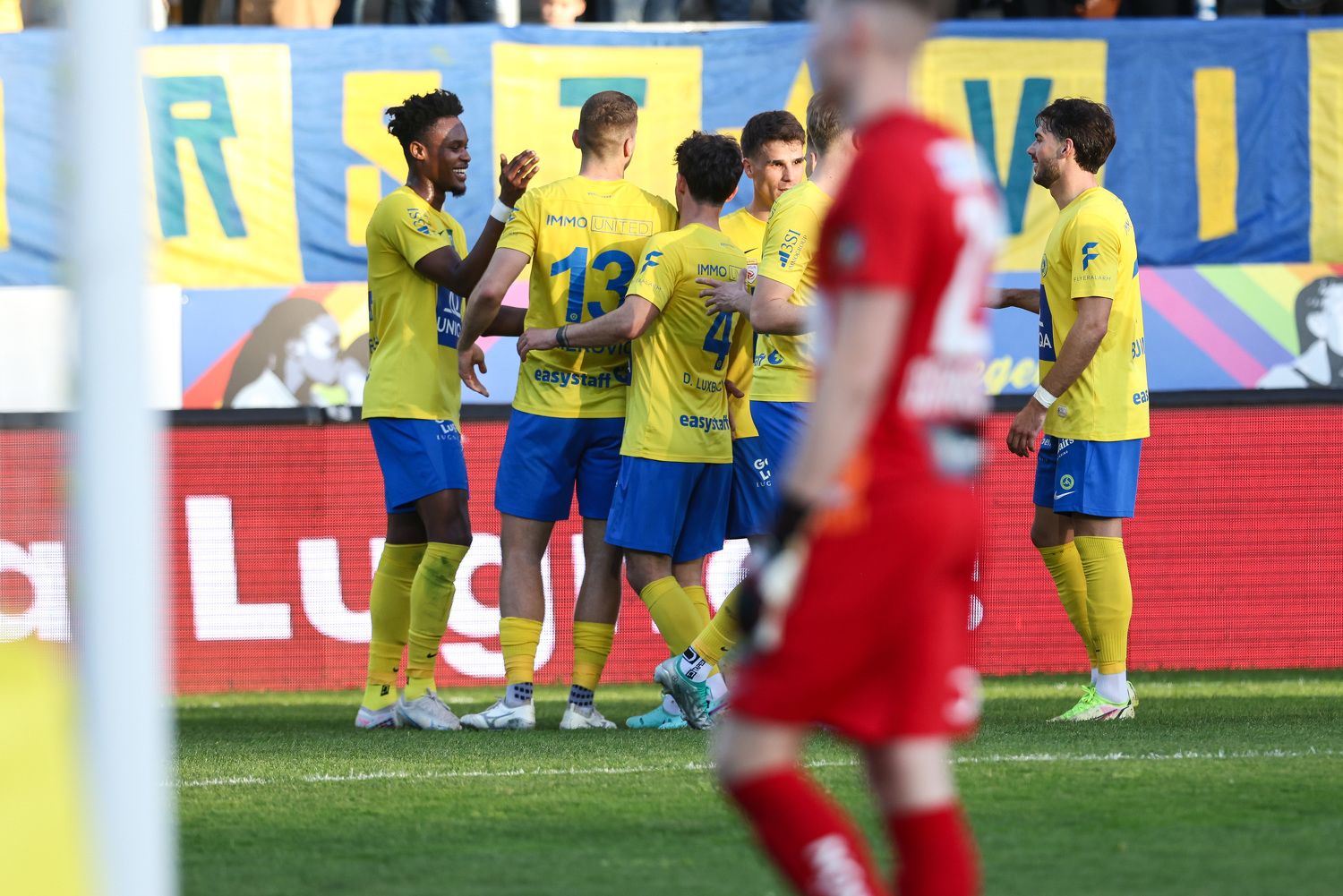 Die Vienna bejubelt den klaren Sieg gegen St. Pölten. 