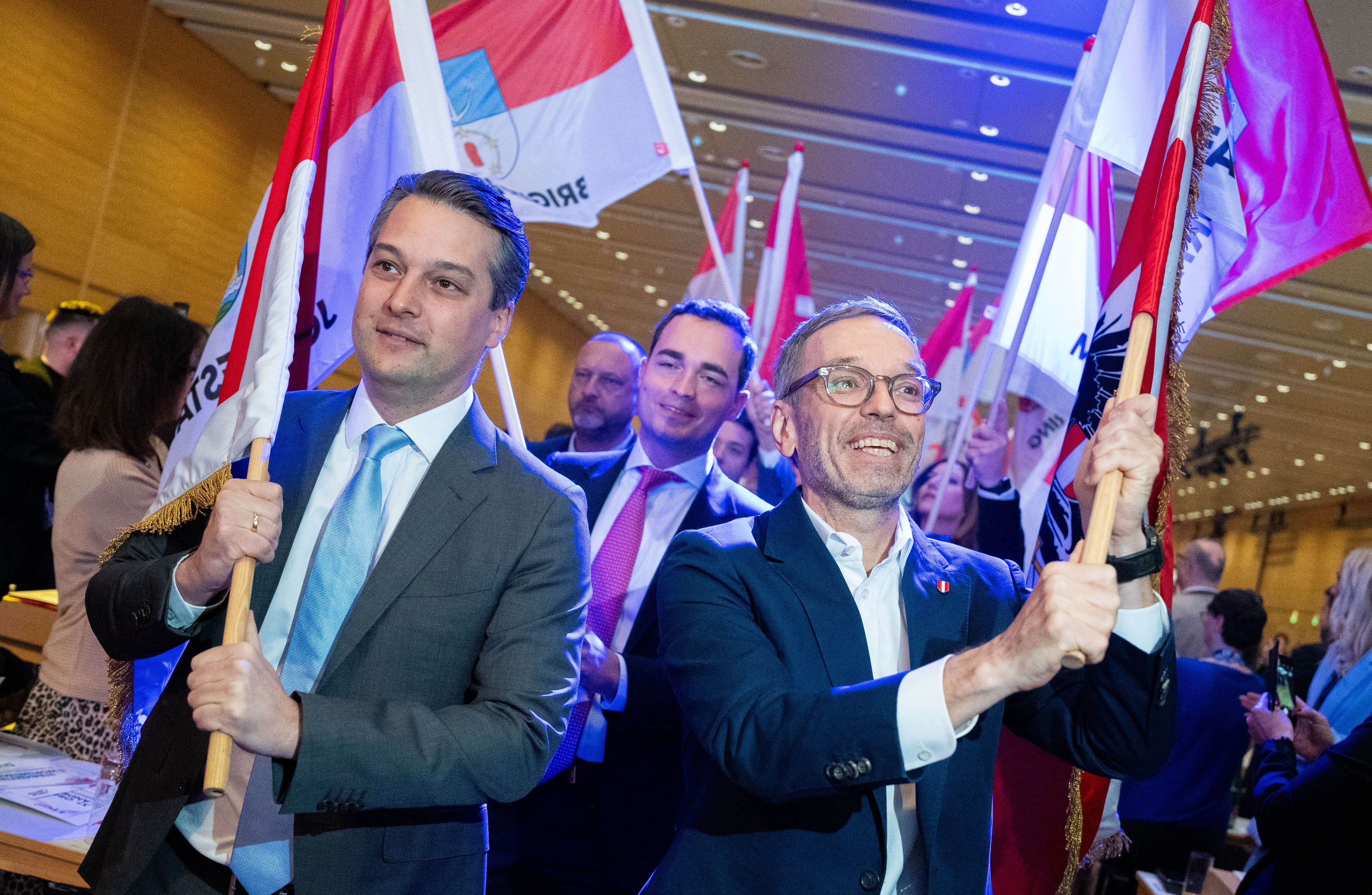 Landesparteiobmann Dominik Nepp und Bundesparteiobmann Herbert Kickl