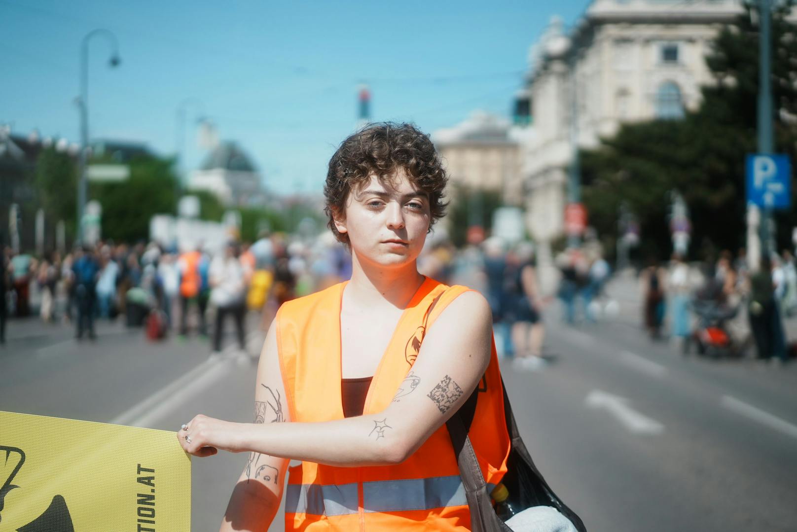 Bilder des Großprotests der Letzten Generation am Museumsplatz und vor dem Parlament am 6. März 2024.