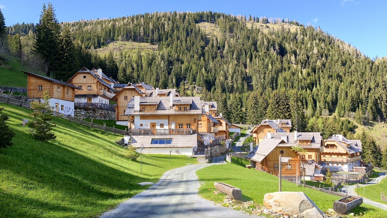 1994 gegründet, betreibt die AG betreibt in den Kärntner Nockbergen auf rund 1.400 Meter Seehöhe das Almdorf "Seinerzeit".