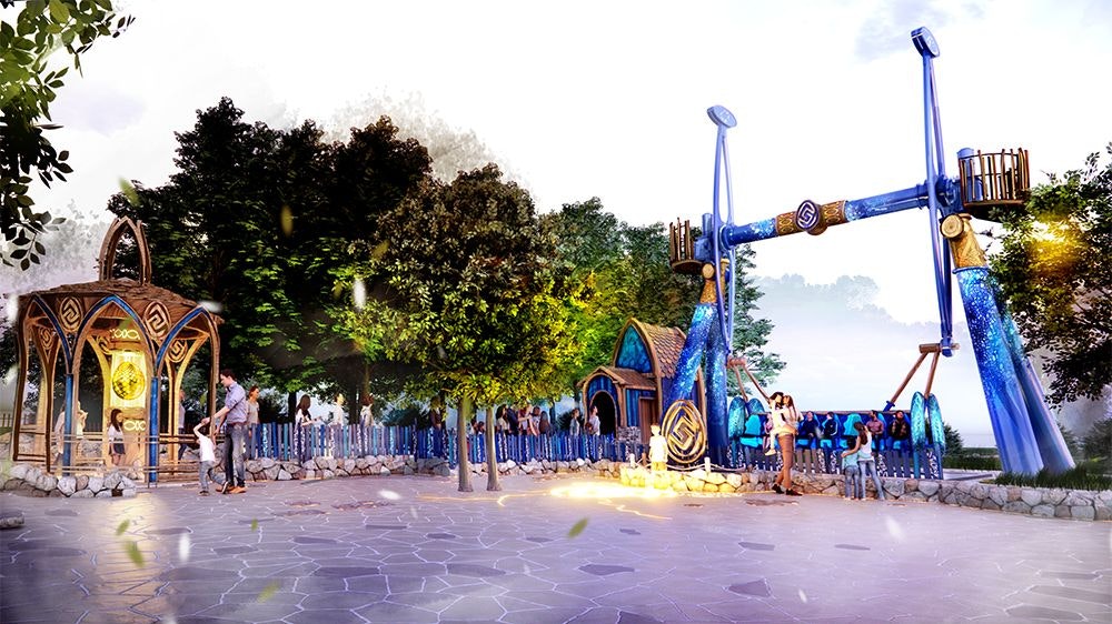 Die Riesenschaukel Azurgo im Familypark.