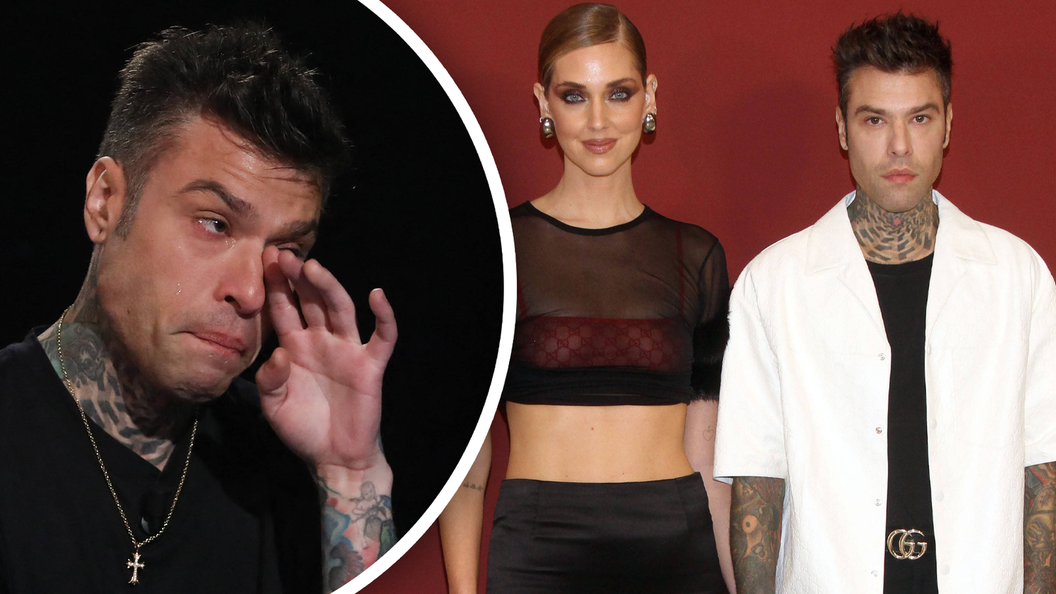 Fedez spricht im TV unter Tränen über Chiara Ferragni.