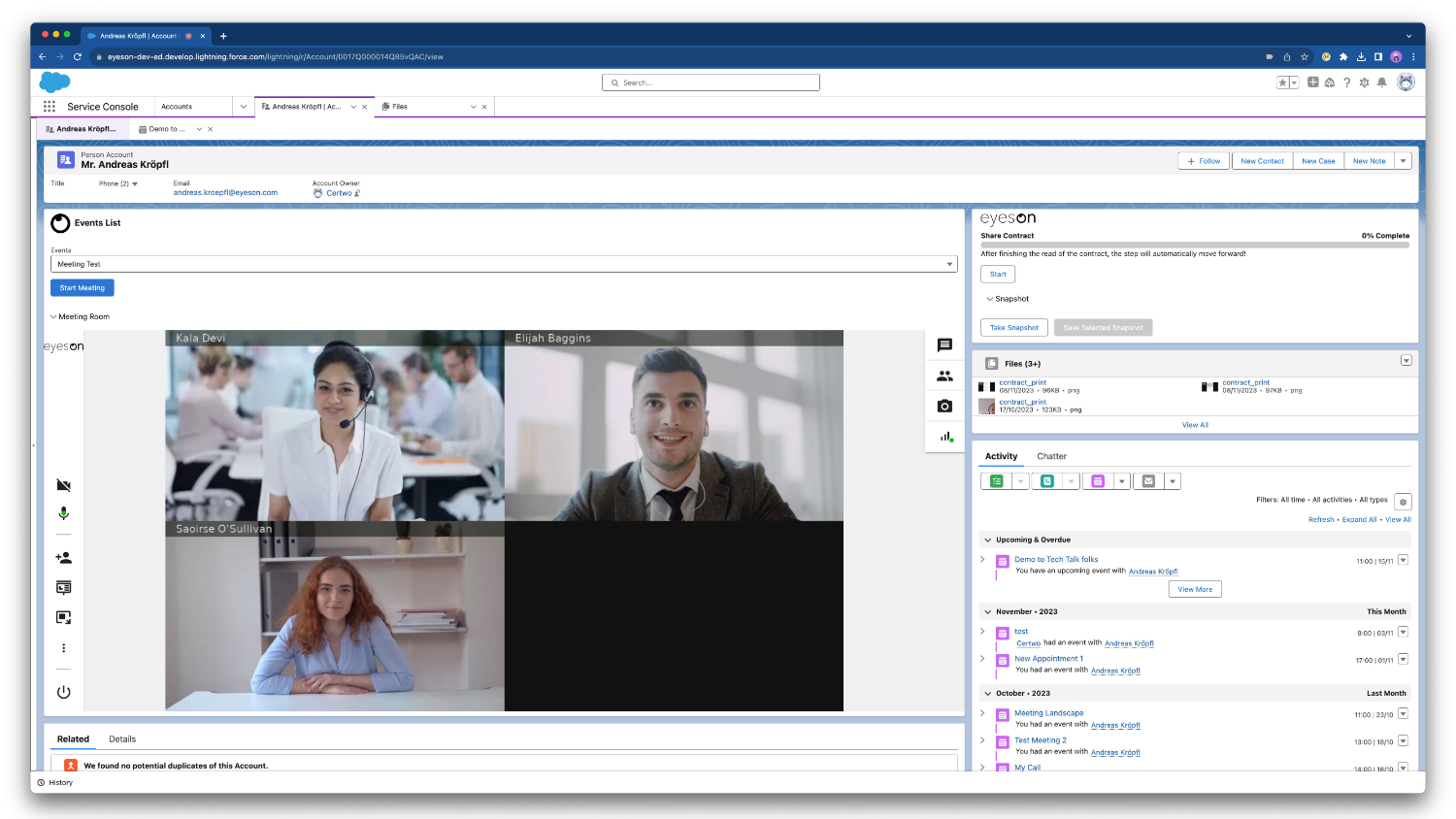 "Eyeson for Salesforce" auf Salesforce AppExchange erhältlich.