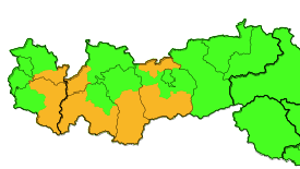 In Tirol und Vorarlberg ist eine Schneewarnung aufrecht.