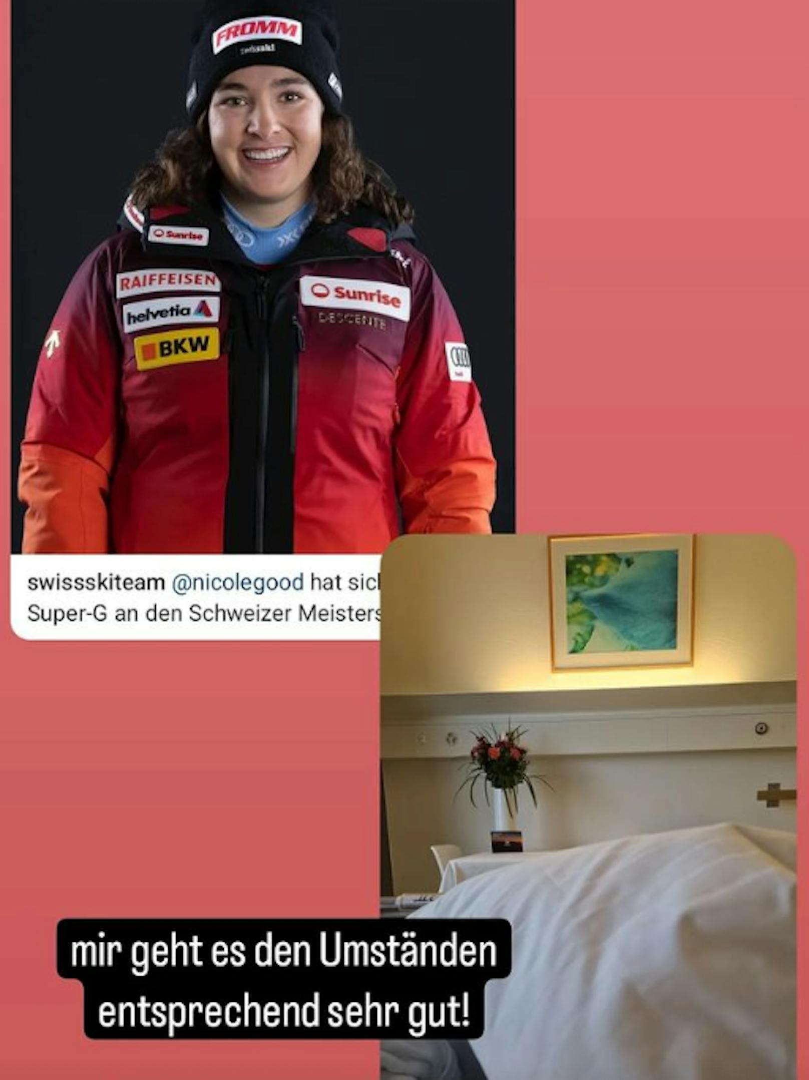 Auf Instagram meldete sich die Schweizerin bei ihren Fans.