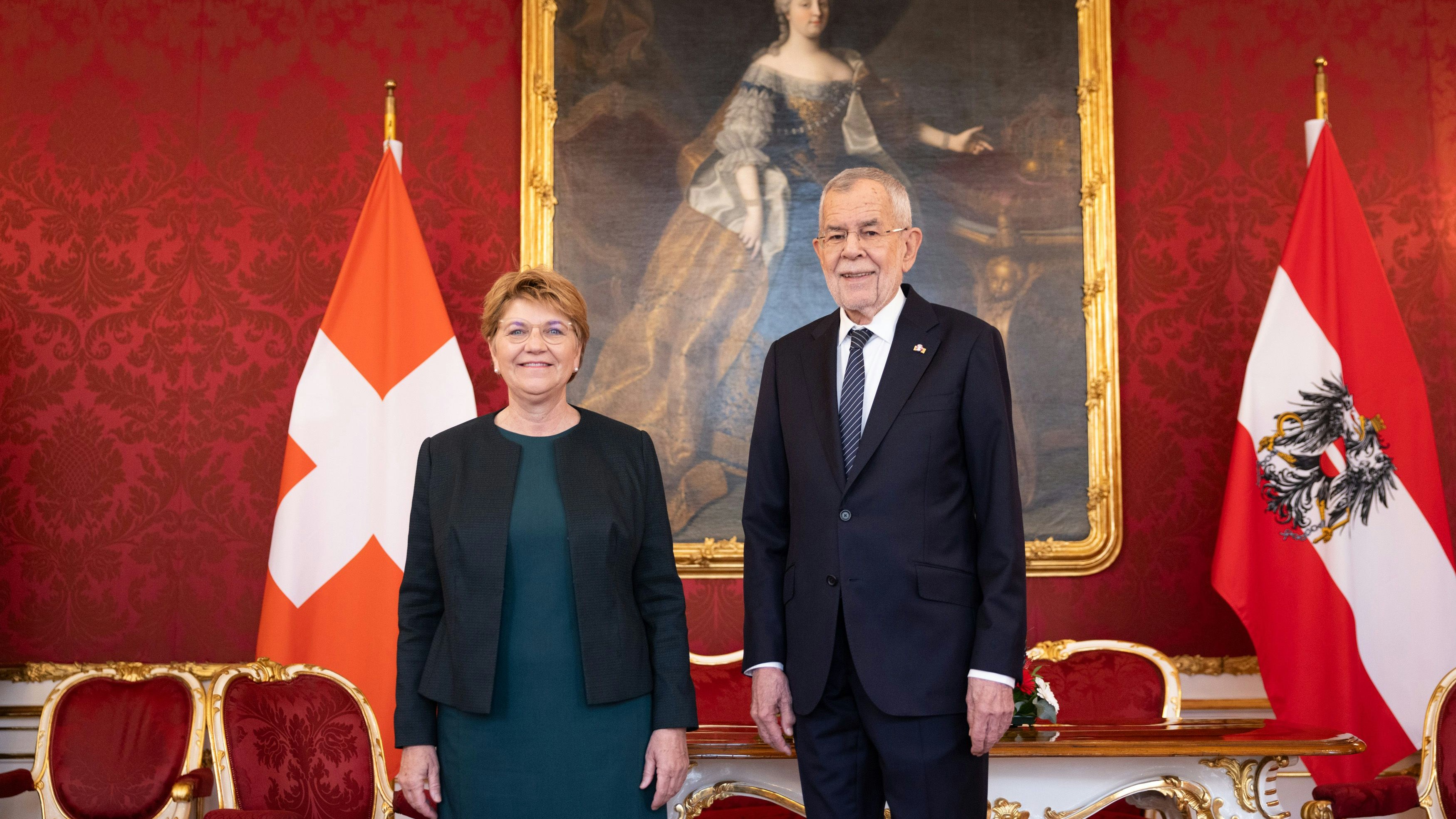 Die neue Schweizer Bundespräsidentin Viola Amherd war im April zu Gast bei Bundespräsident Alexander Van der Bellen