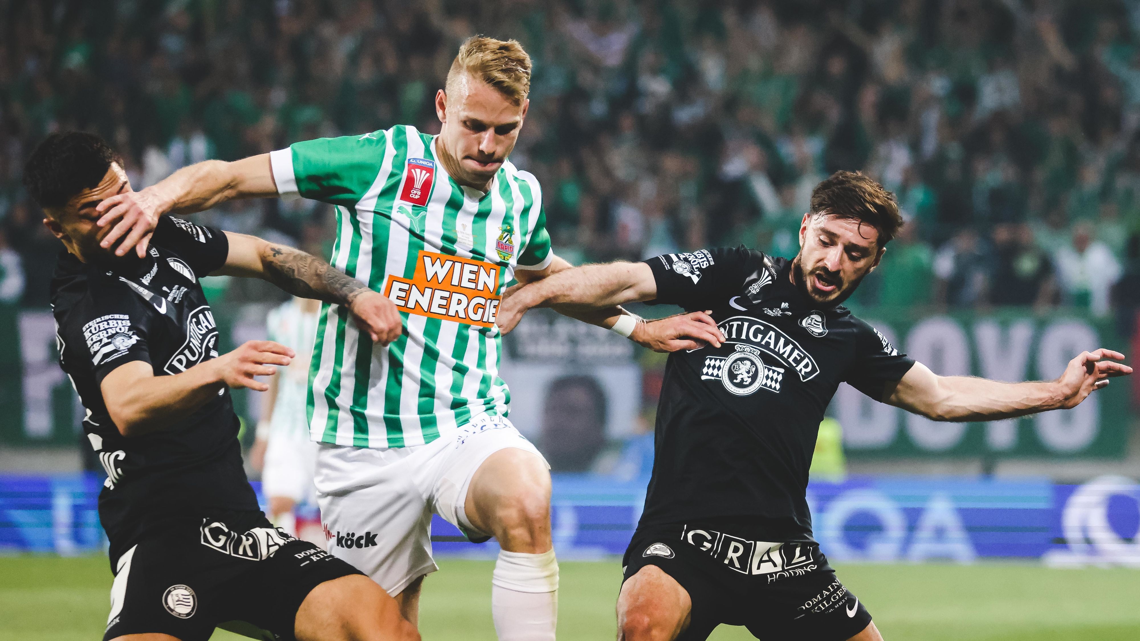 Sturm Graz besiegte Rapid 2023 im ÖFB Cup Finale mit 2:0.