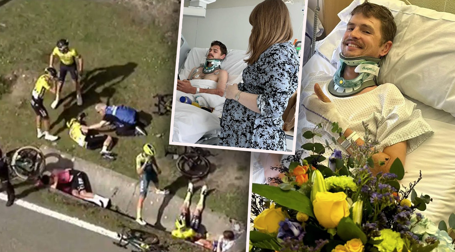 Jay Vine ist schwer zu Sturz gekommen, seine schwangere Frau Bre Vine schilderte die beängstigenden Momente. 