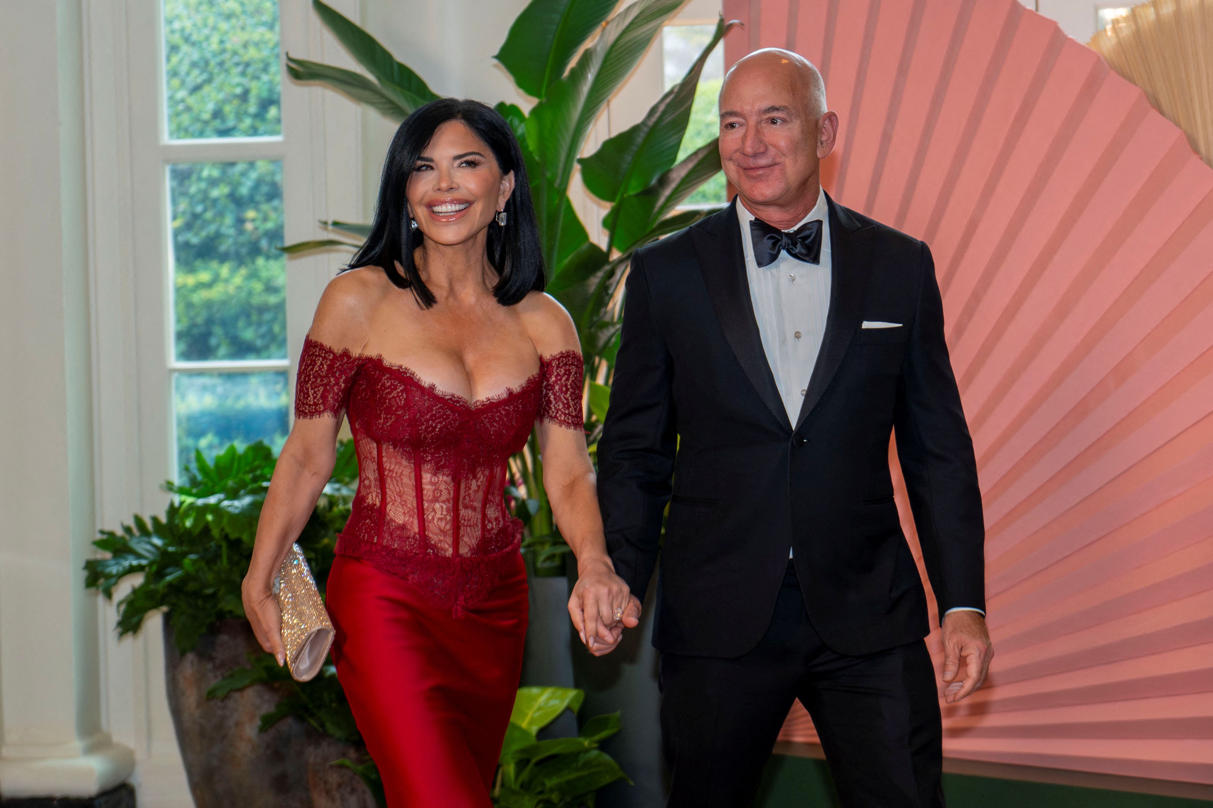 Jeff Bezos und Lauren Sanchez im Weißen Haus