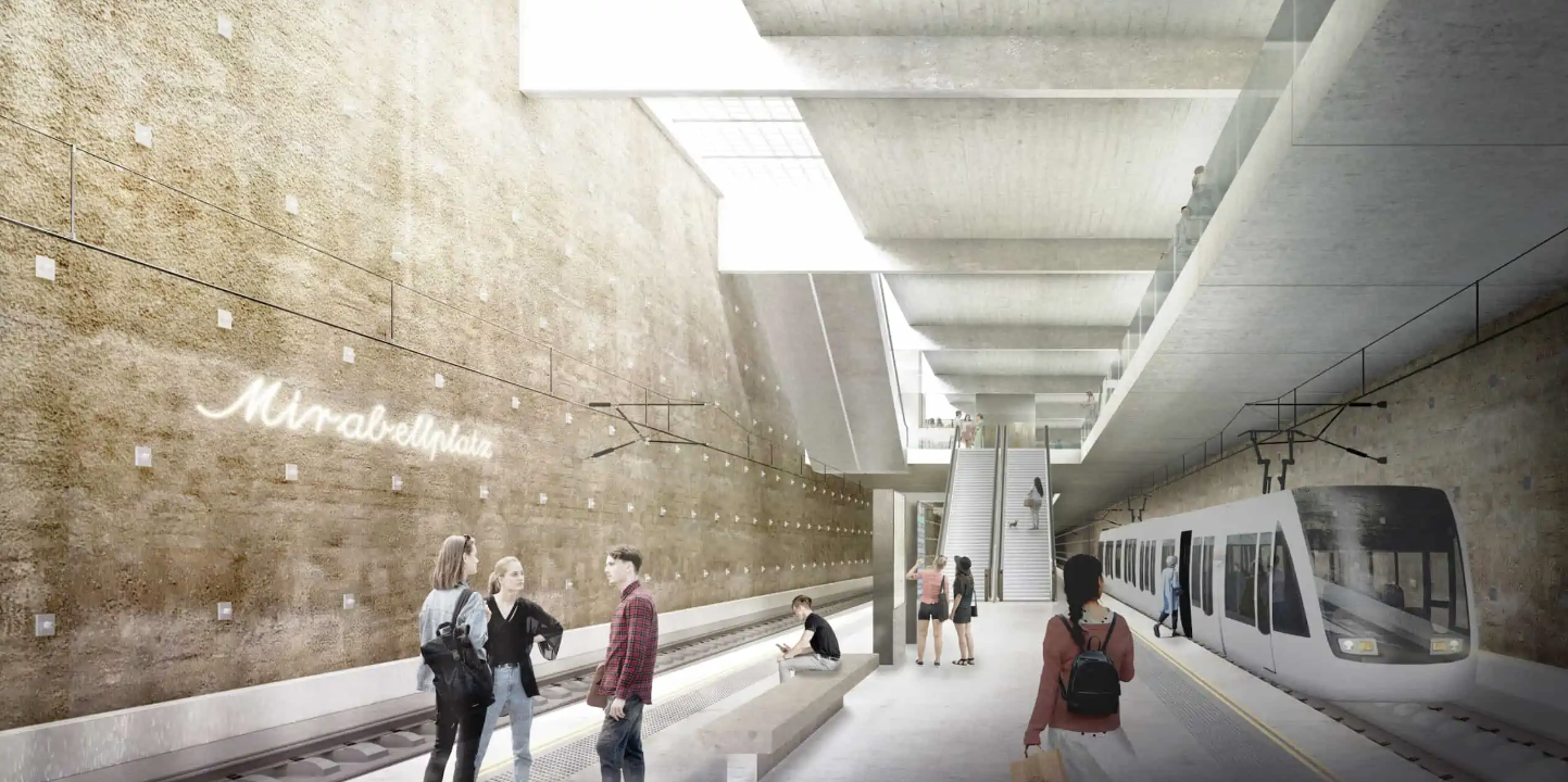 So soll beispielsweise die Station am Mirabellplatz aussehen. 