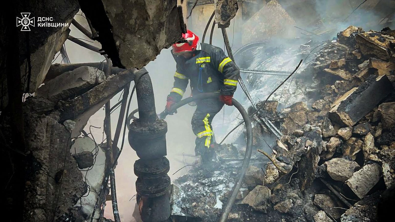 Feuerwehrleute retten 5 Welpen aus zerstörtem Haus