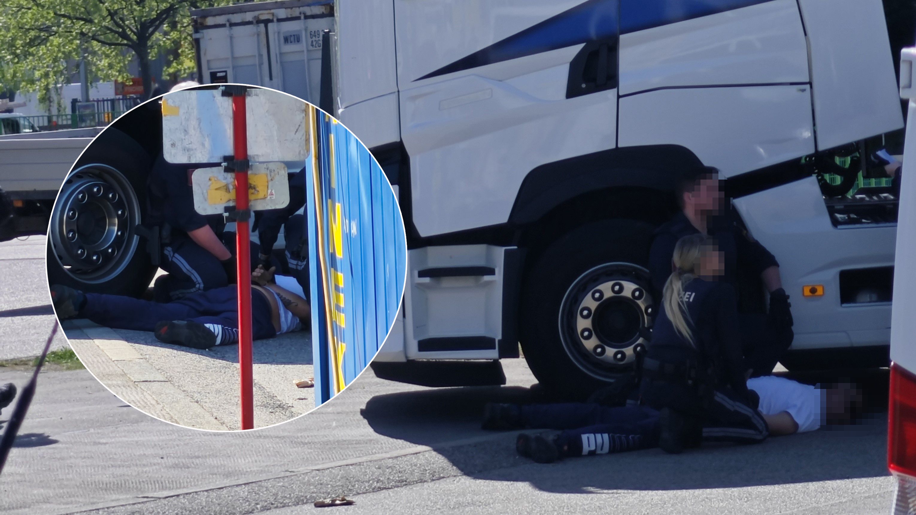Der Arbeitstag endete für einen Lkw-Fahrer am Boden.