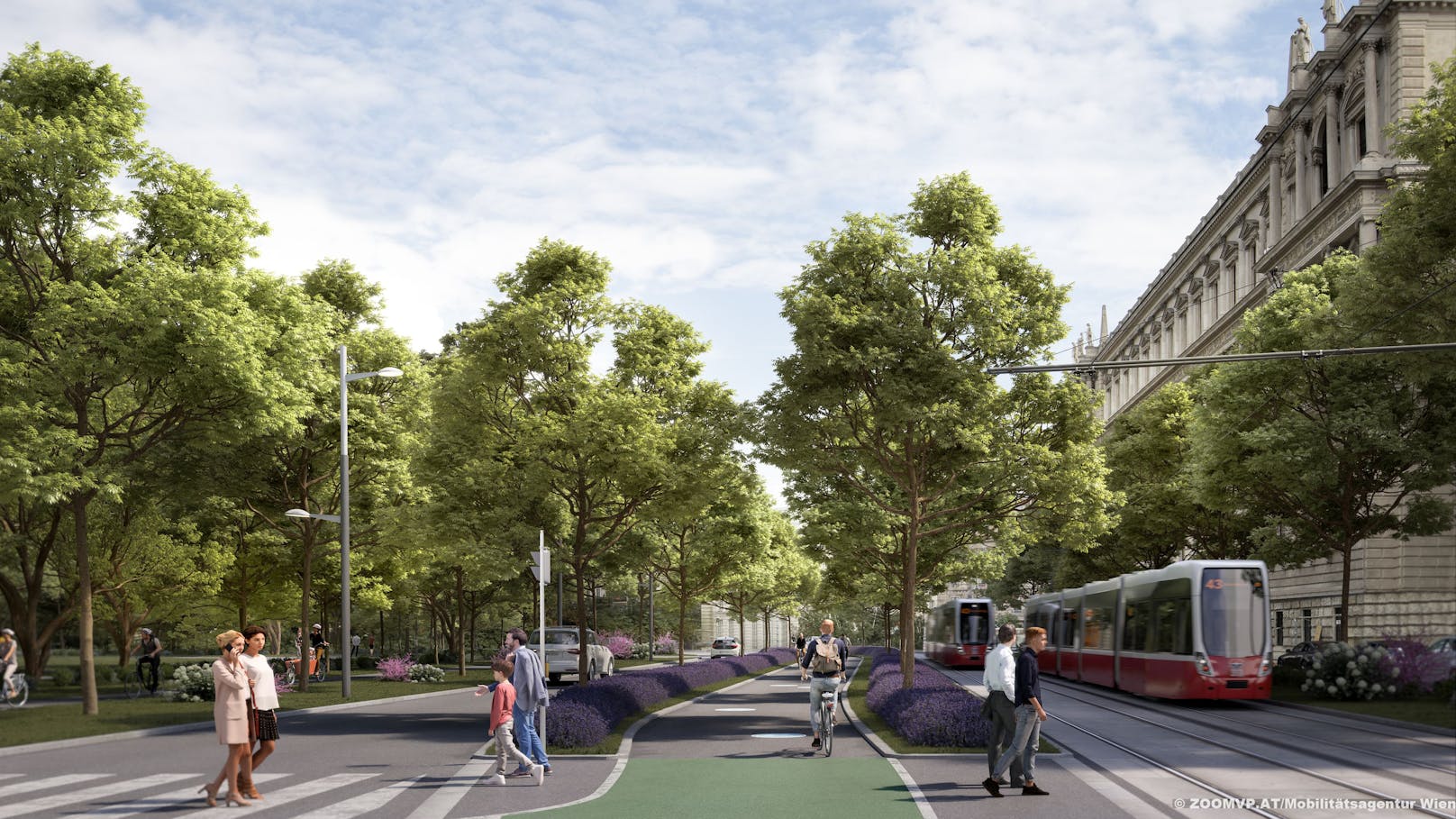 Die Universitätsstraße bekommt mehr Bäume und einen neuen Radweg.