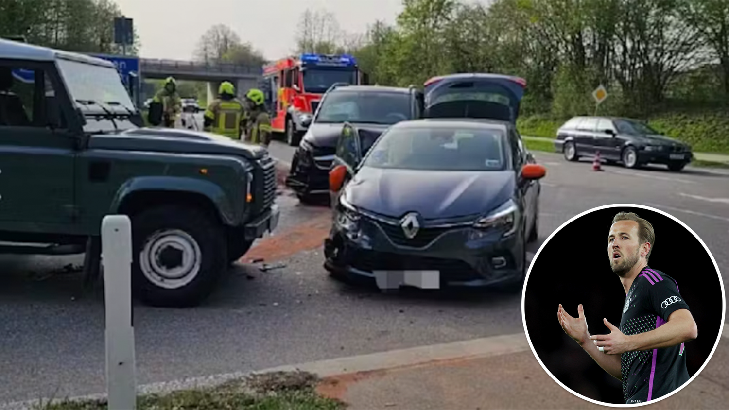 Drei Kinder von Harry Kane waren in einen Autounfall verwickelt.