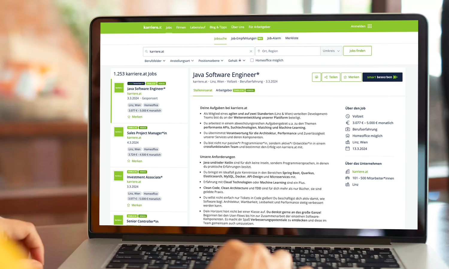 karriere.at launcht "smart bewerben", eine schnelle Möglichkeit, sich für einen Job zu bewerben.