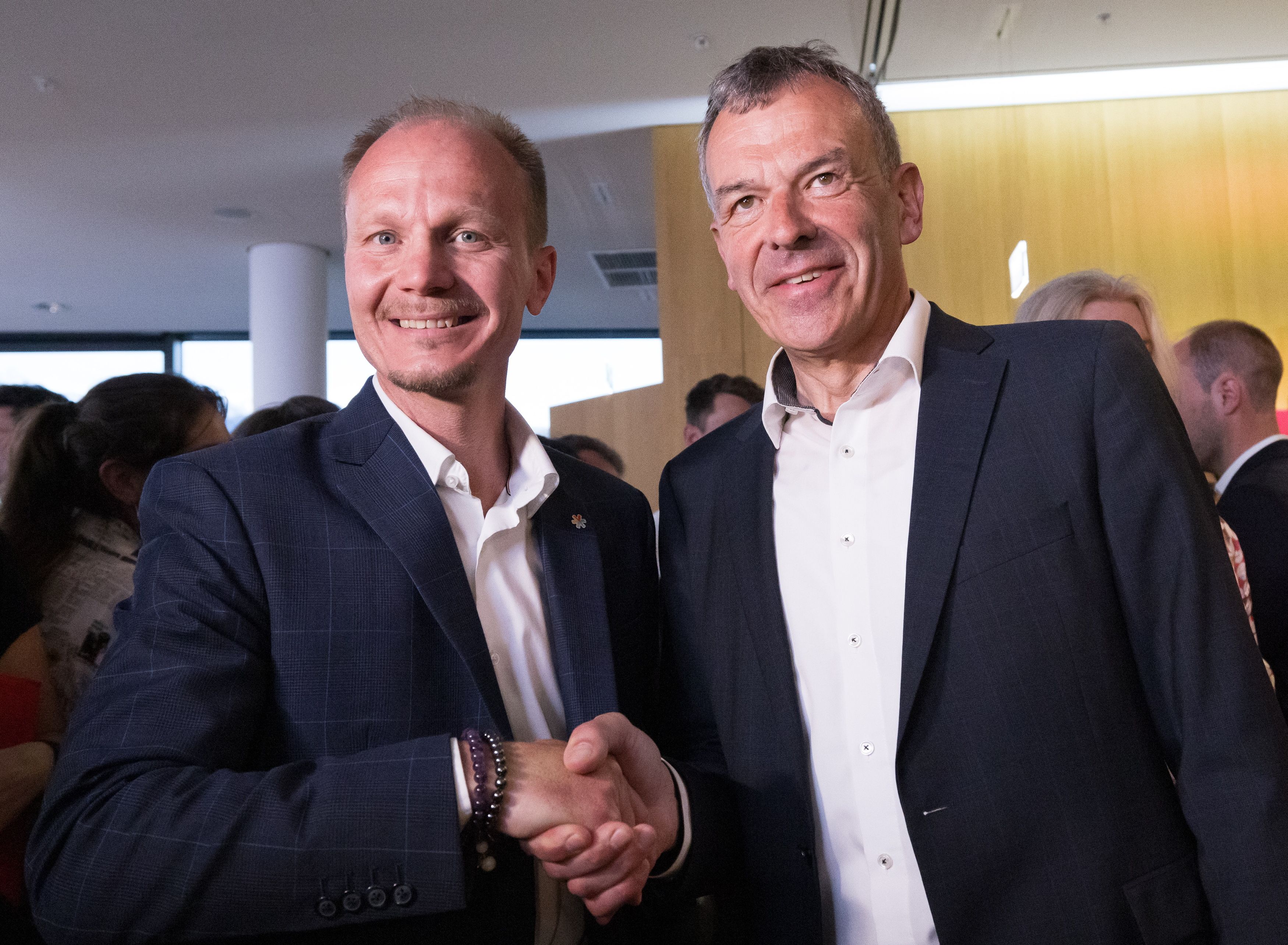 Bürgermeisterkandidat Hannes Anzengruber (Ja - Jetzt Innsbruck), Bürgermeister Georg Willi (die Grünen).