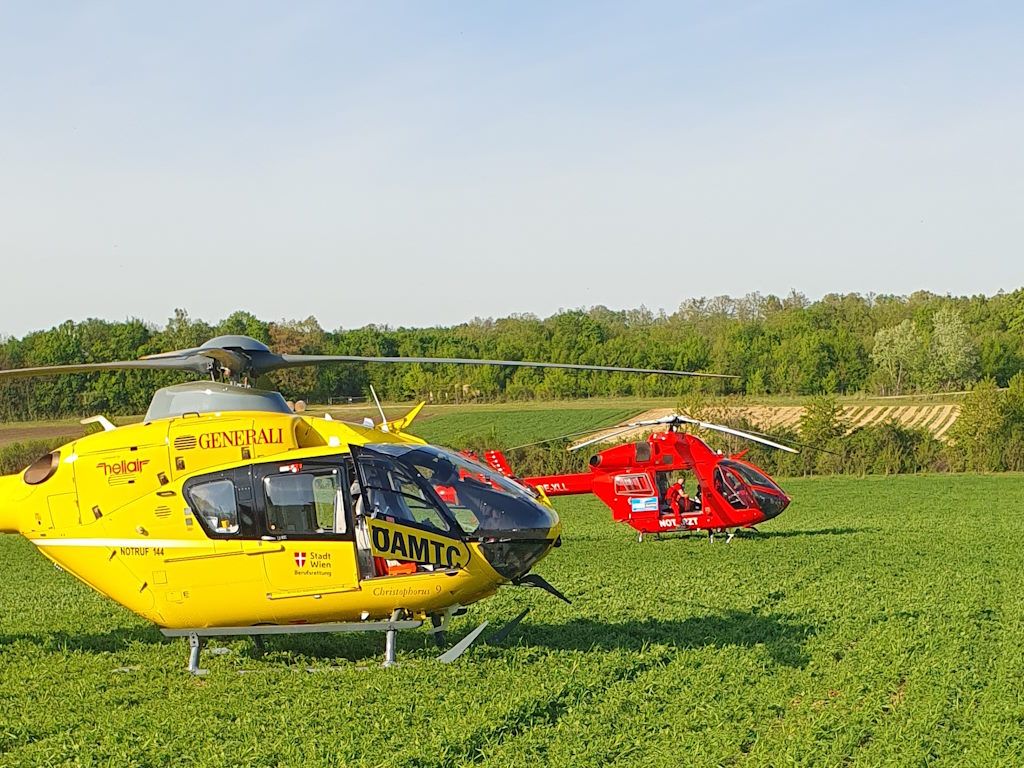 Großeinsatz der Einsatzkräfte: Auch Notarzthelis waren vor Ort
