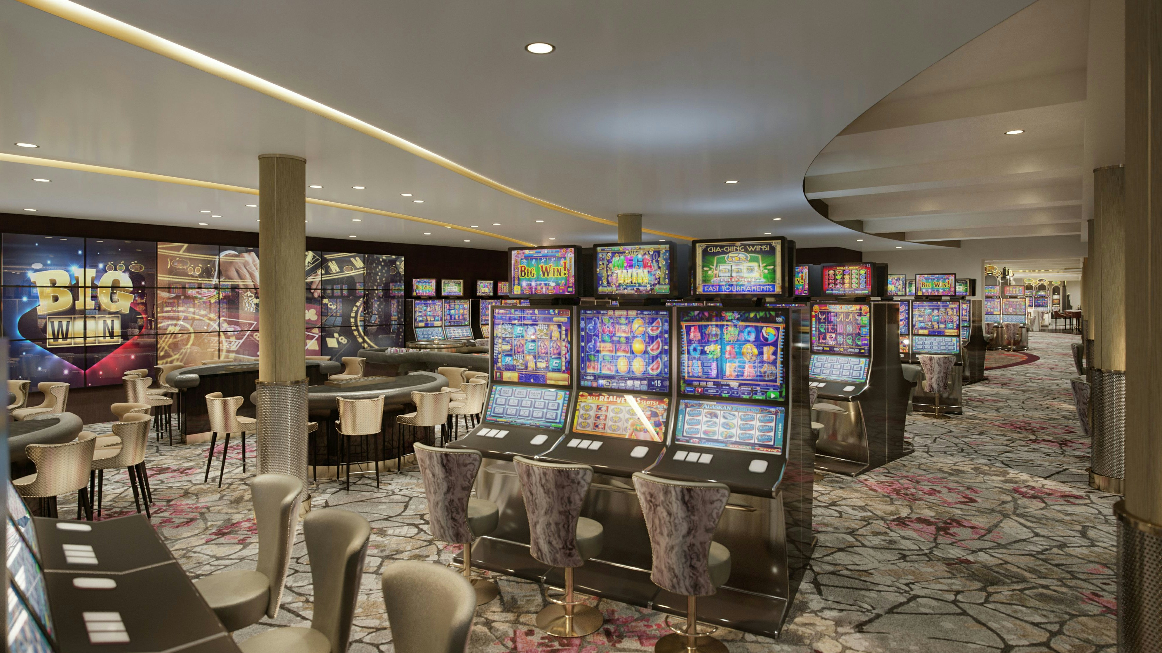 Auch ein Casino ist an Bord