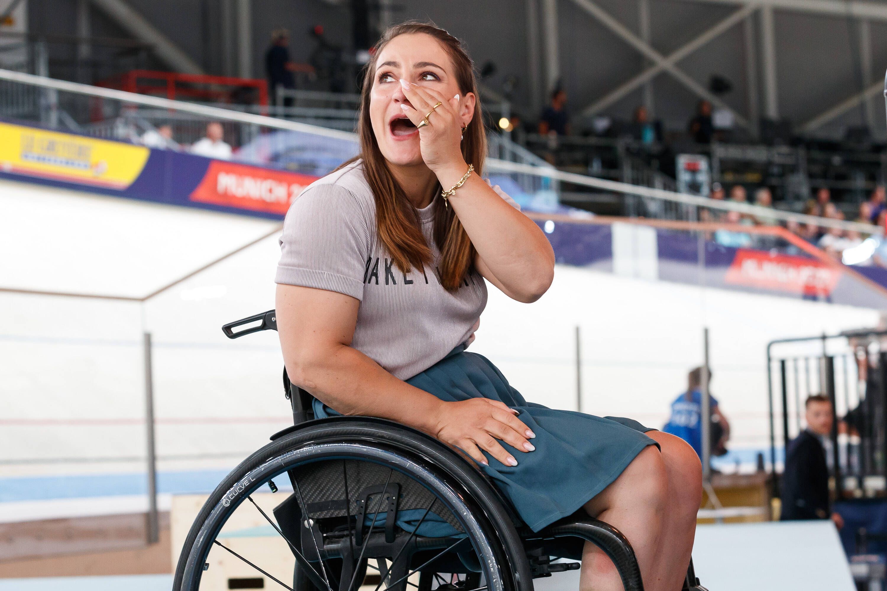 Kristina Vogel war bei der Bahnrad-EM 2022 für das TV als Expertin im Einsatz.
