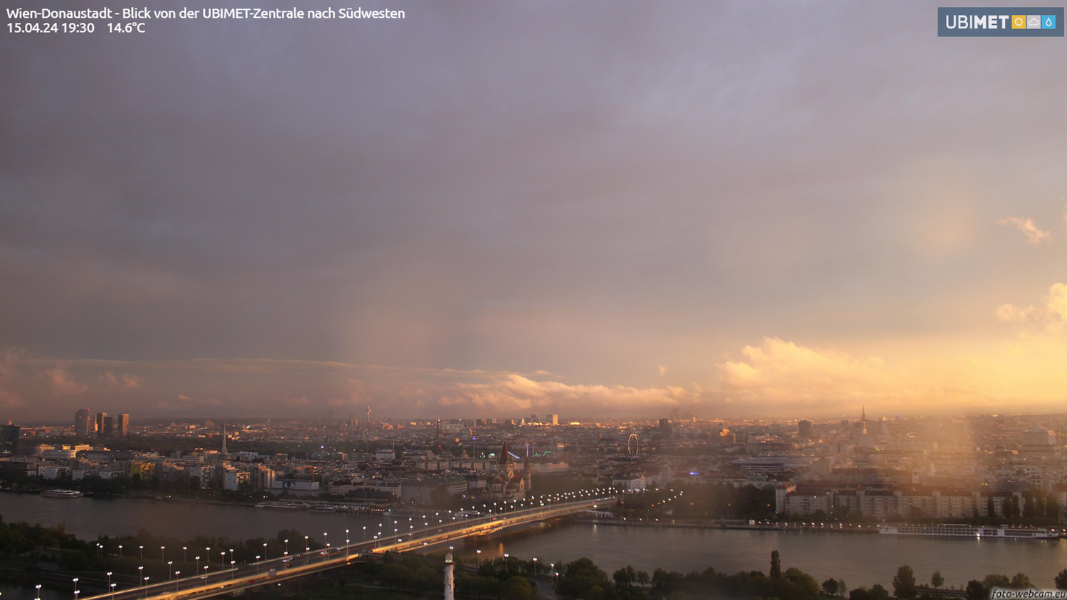 Der Ablauf und die schöne Abendstimmung sind auch gut auf der Ubimet-Webcam ersichtlich