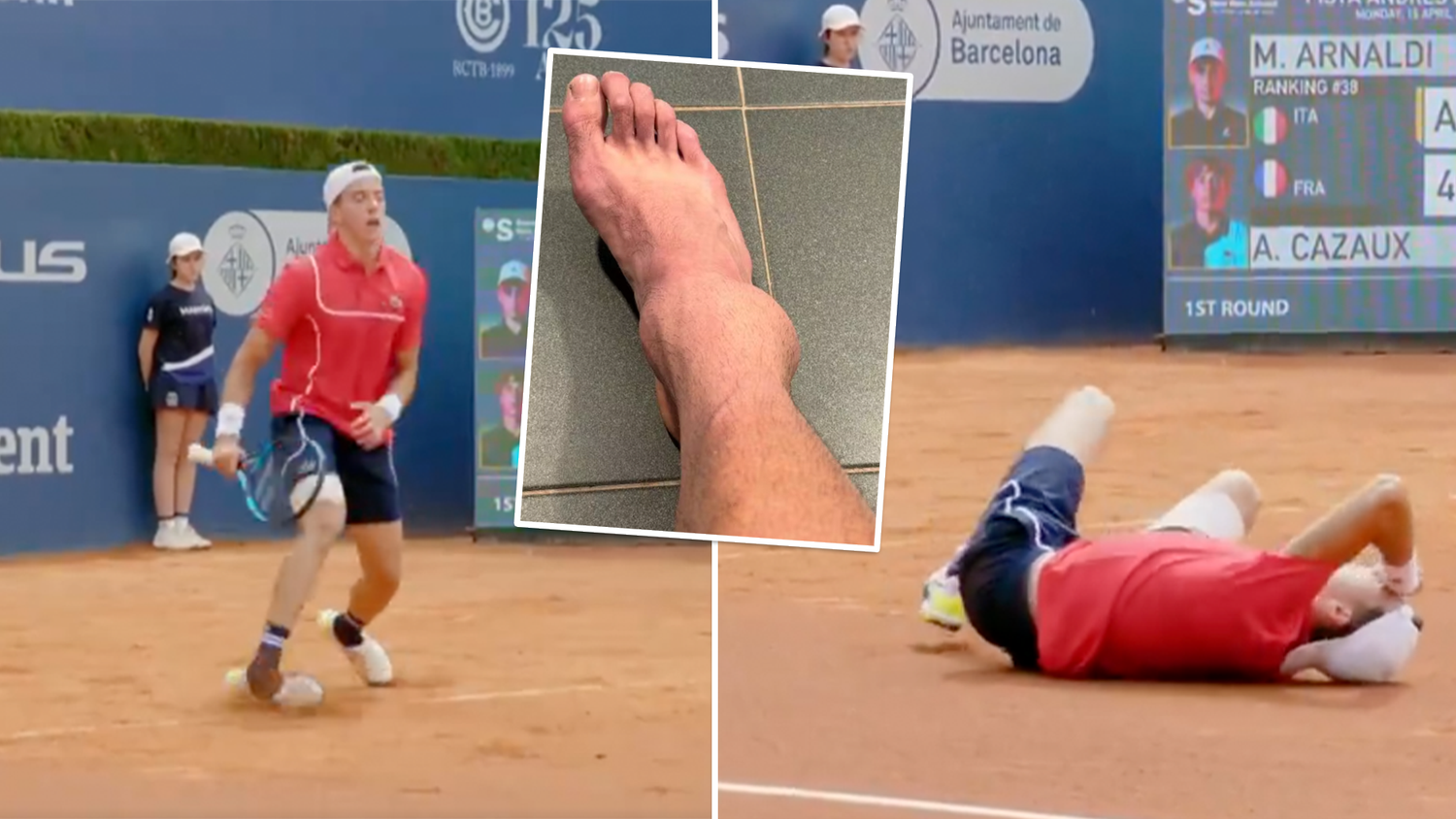 Beim Stand von 5:5 im ersten Satz knickte Arthur Cazaux übel um.