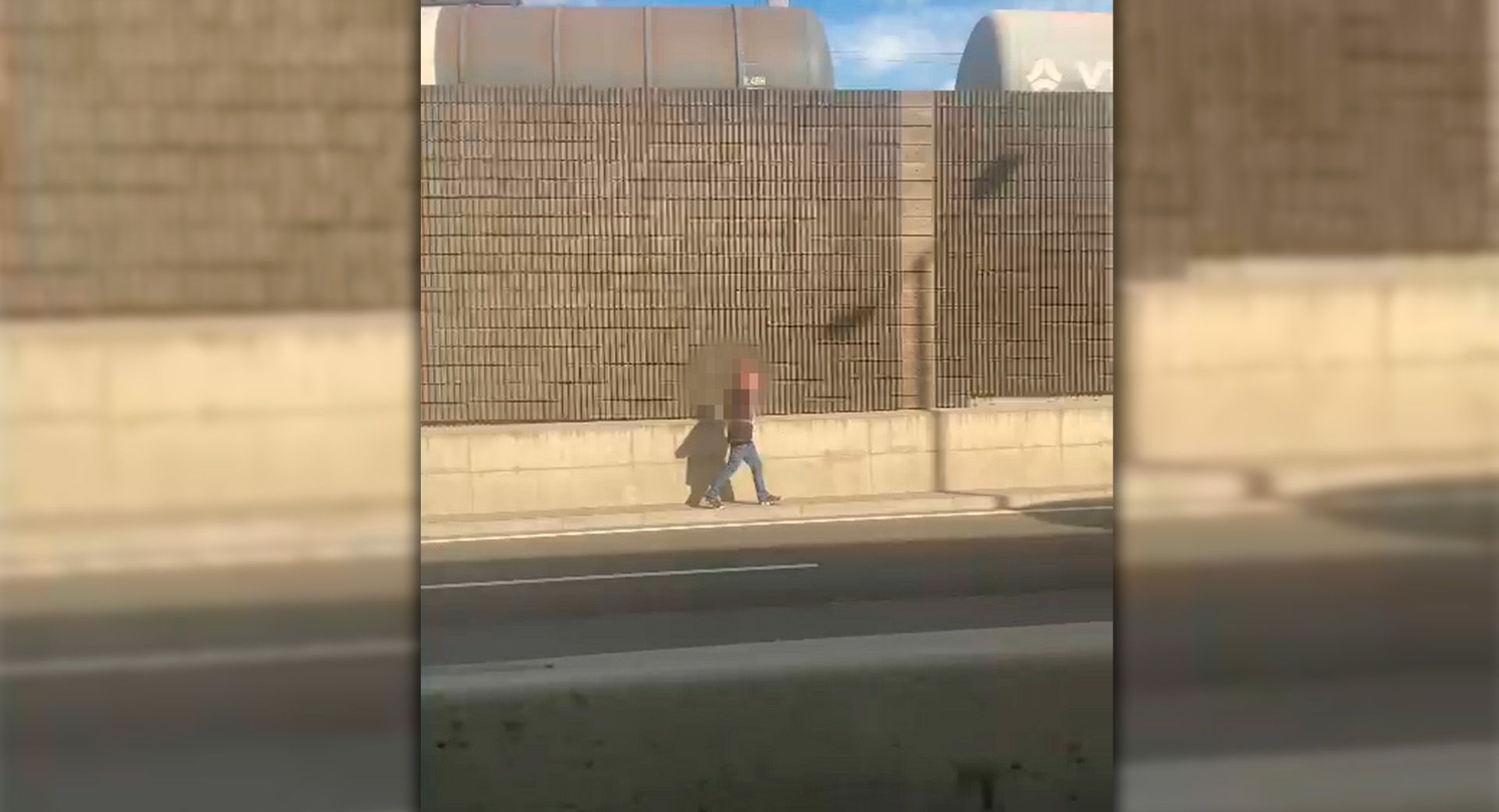 Vorsicht! Auf der A23 spaziert eine Person auf der Fahrbahn