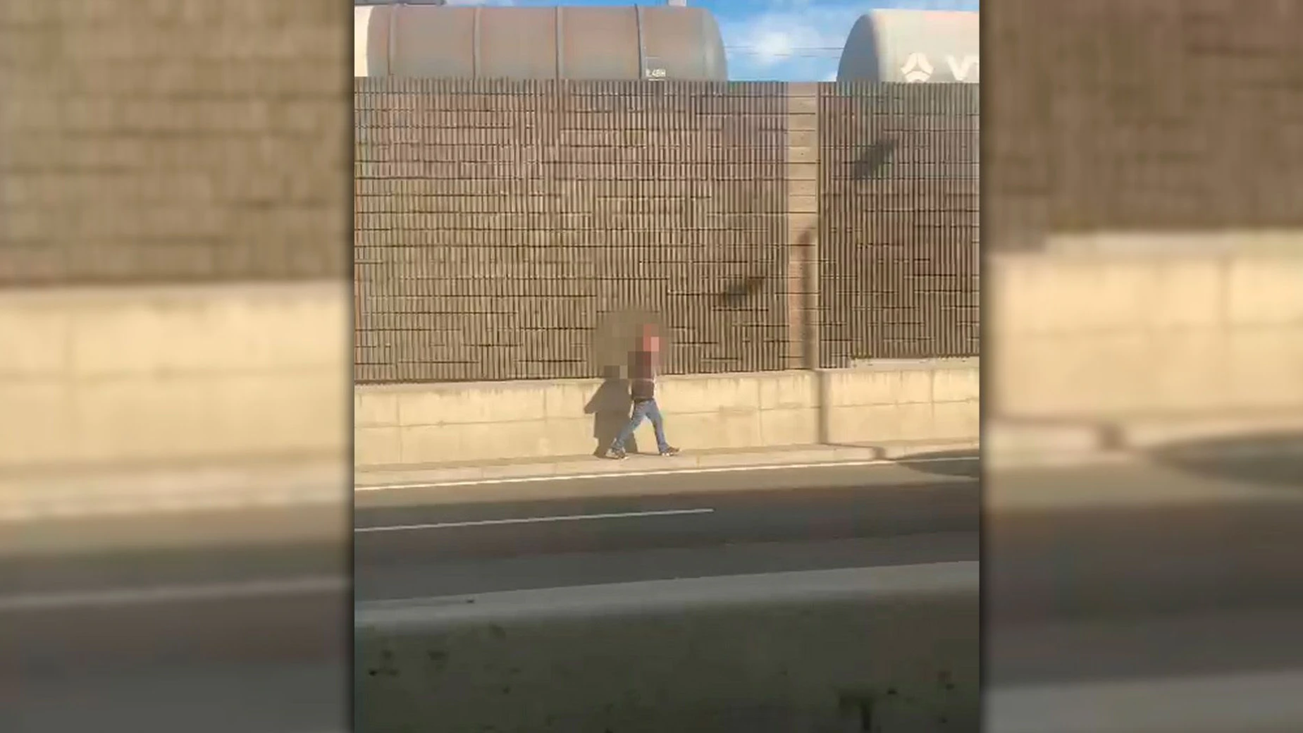 Vorsicht! Auf der A23 spaziert eine Person auf der Fahrbahn