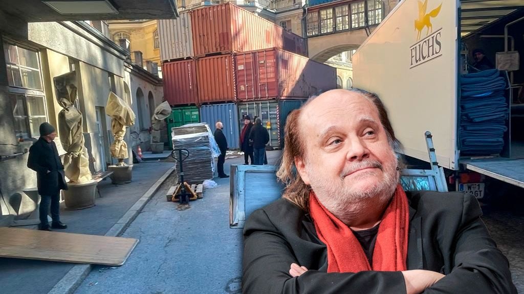 Die Container von Paulus Mankers Theaterproduktionen versperren noch immer den Eingang des Südbahnhotels am Semmering (NÖ). Ihm droht nun die nächste Zwangsräumung.