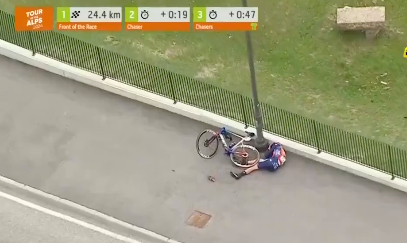 Chris Harper knallt mit dem Kopf gegen eine Laterne.