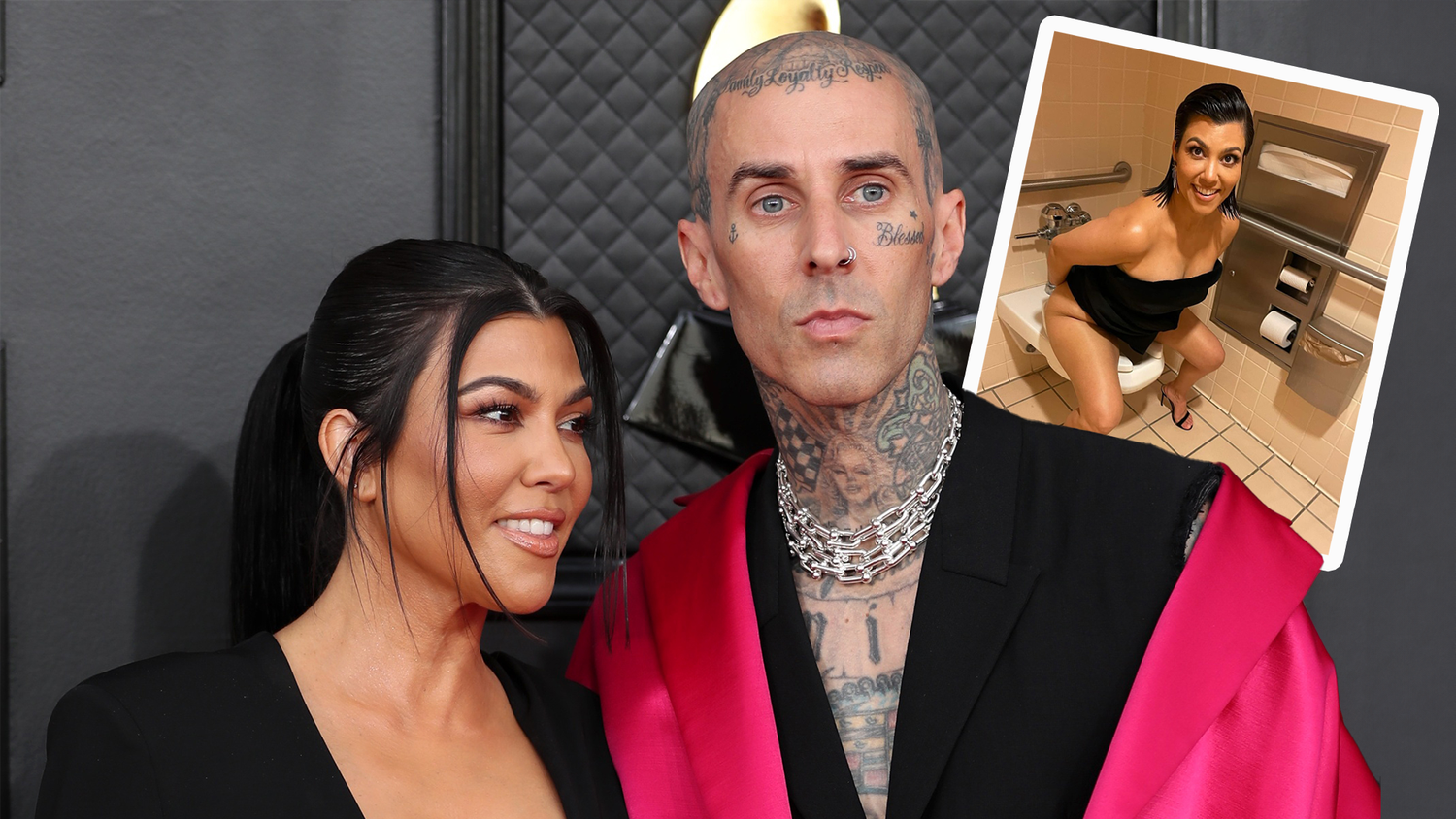Unter den Bildern, mit denen Travis Barker Kourtney Kardashian zum Geburtstag gratulierte, war eines, das Kourtney am Klo zeigt.