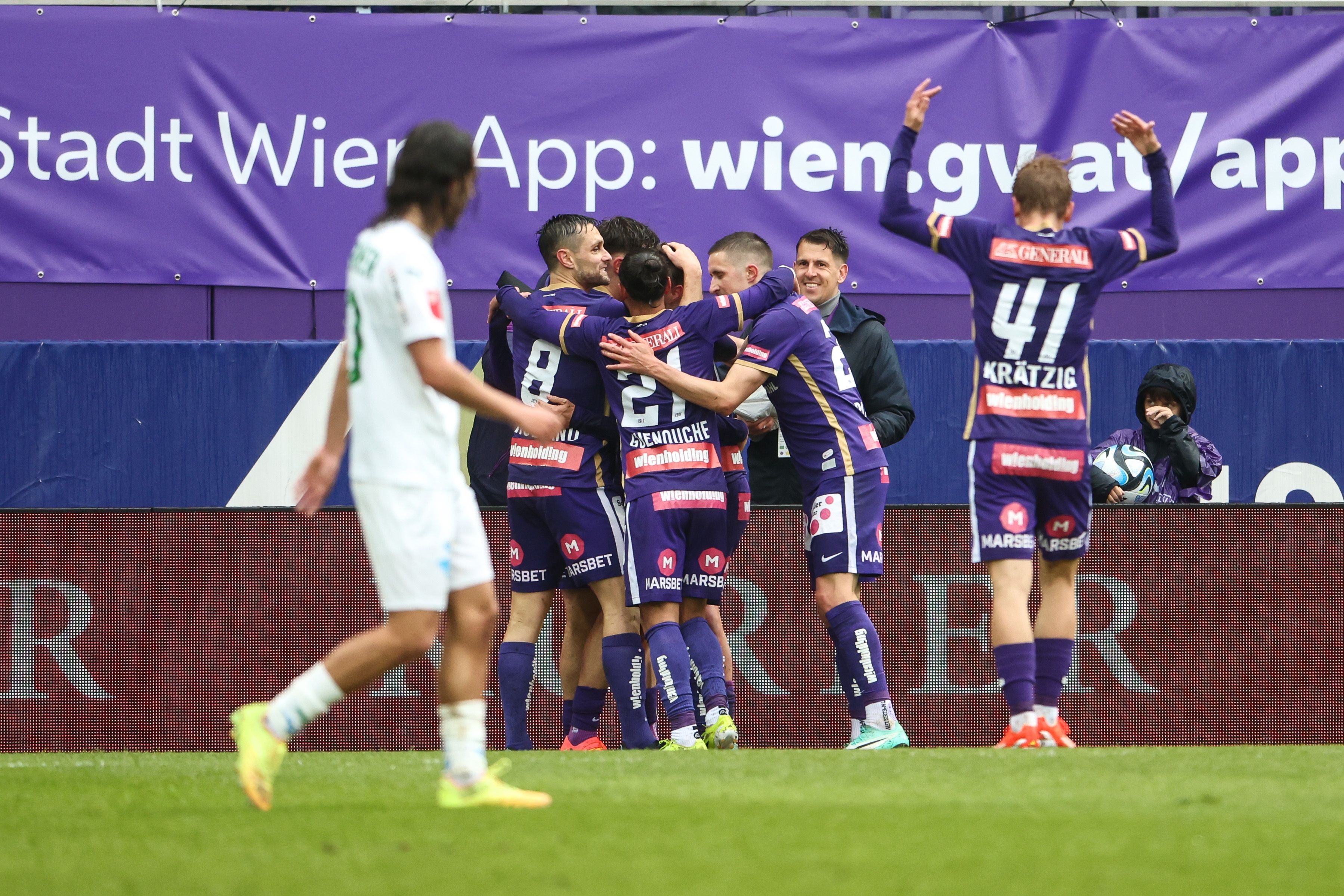 Die Austria jubelt gegen die WSG.