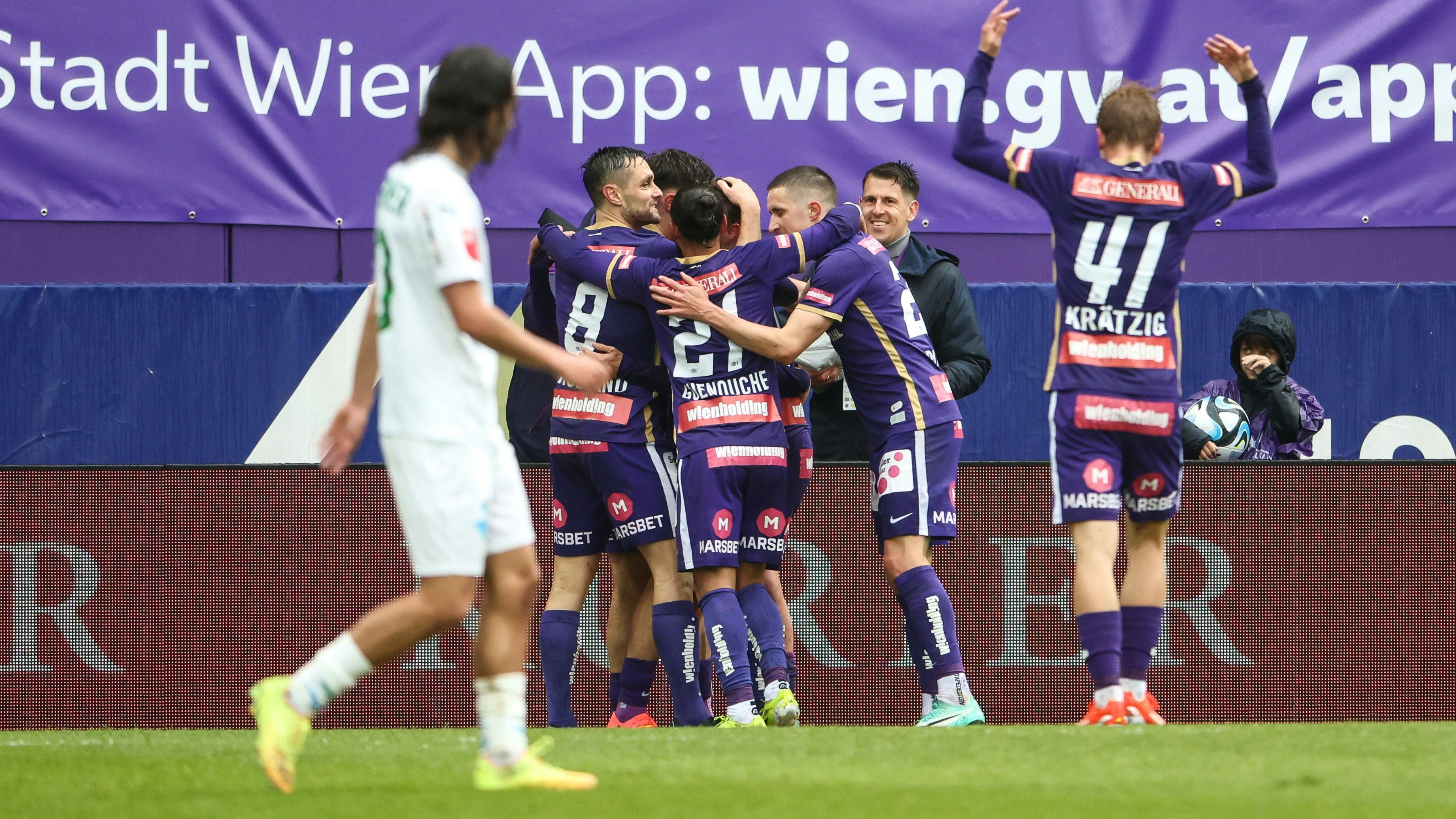 Die Austria jubelt gegen die WSG.