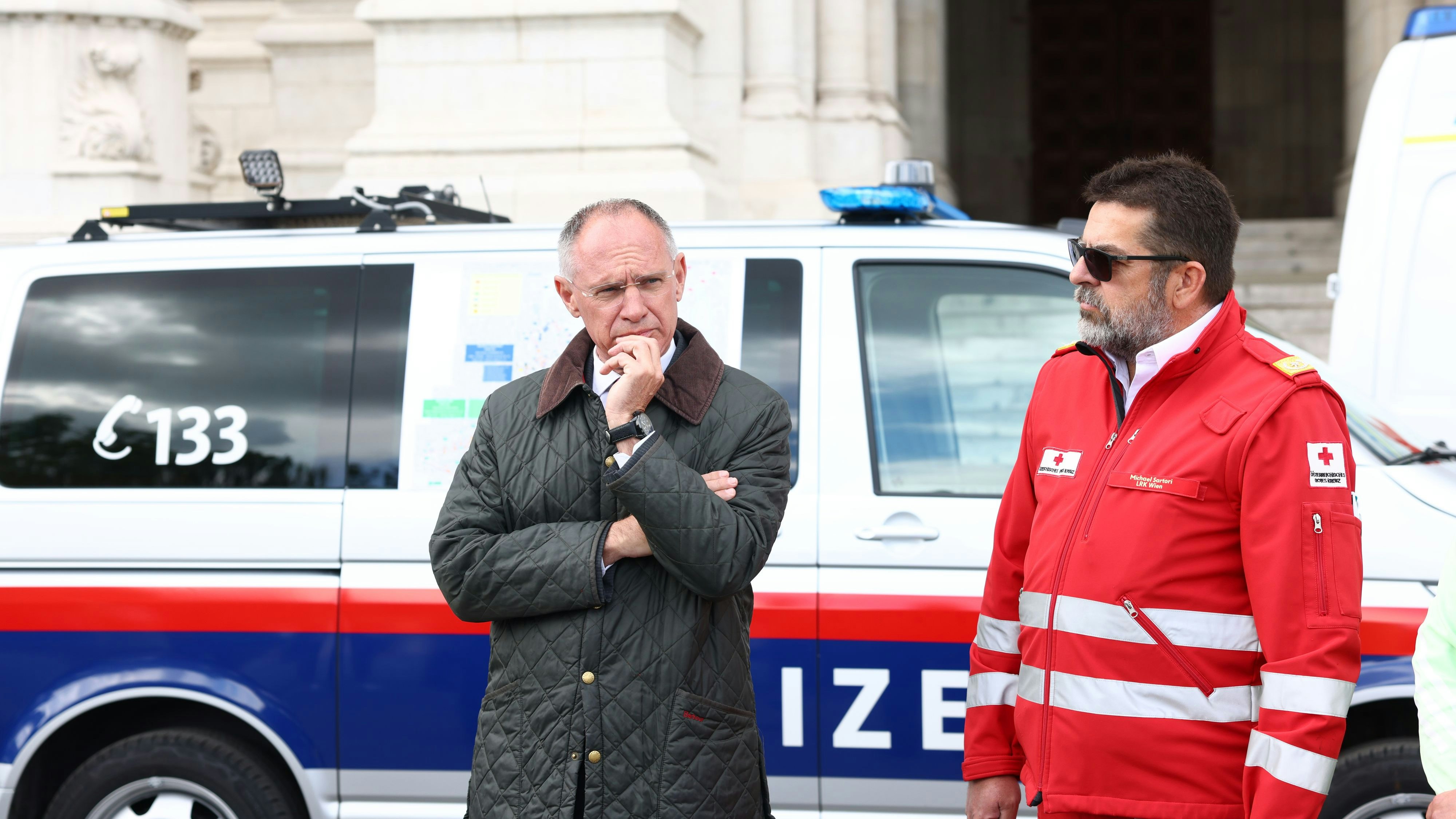 Innenminister Gerhard Karner bei Vorbesprechungen zum Marathon in Wien