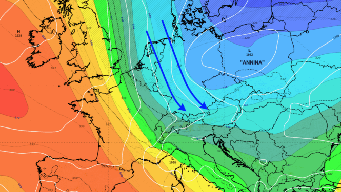 Tief Annina sorgt für eine Nordweststaulage.