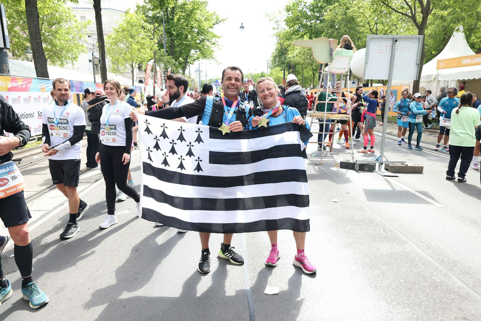 Das Ehepaar aus der Bretagne hat den Marathon in Wien genossen.