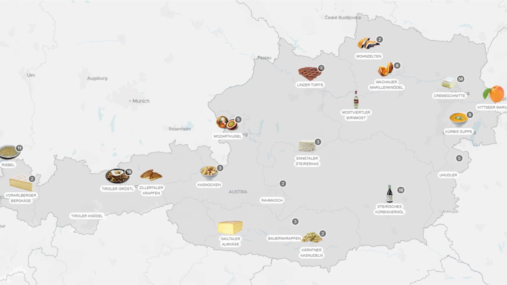 Die kulinarische Landkarte Österreichs