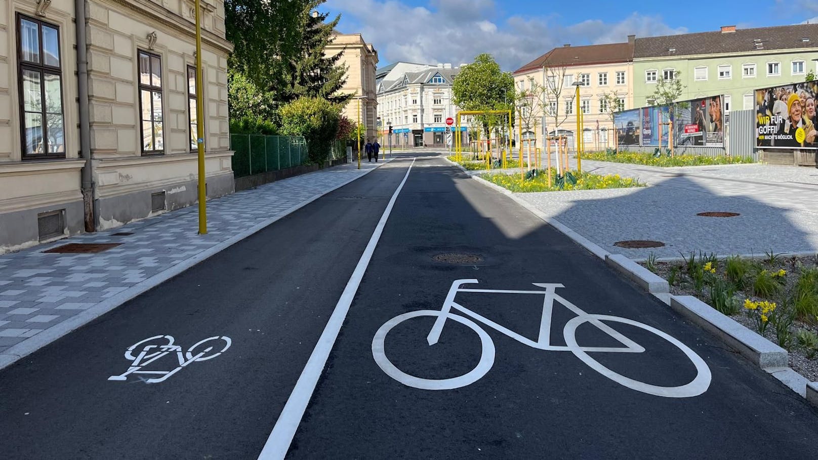 Große Verwirrung um neuen Fahrradstreifen in St. Pölten