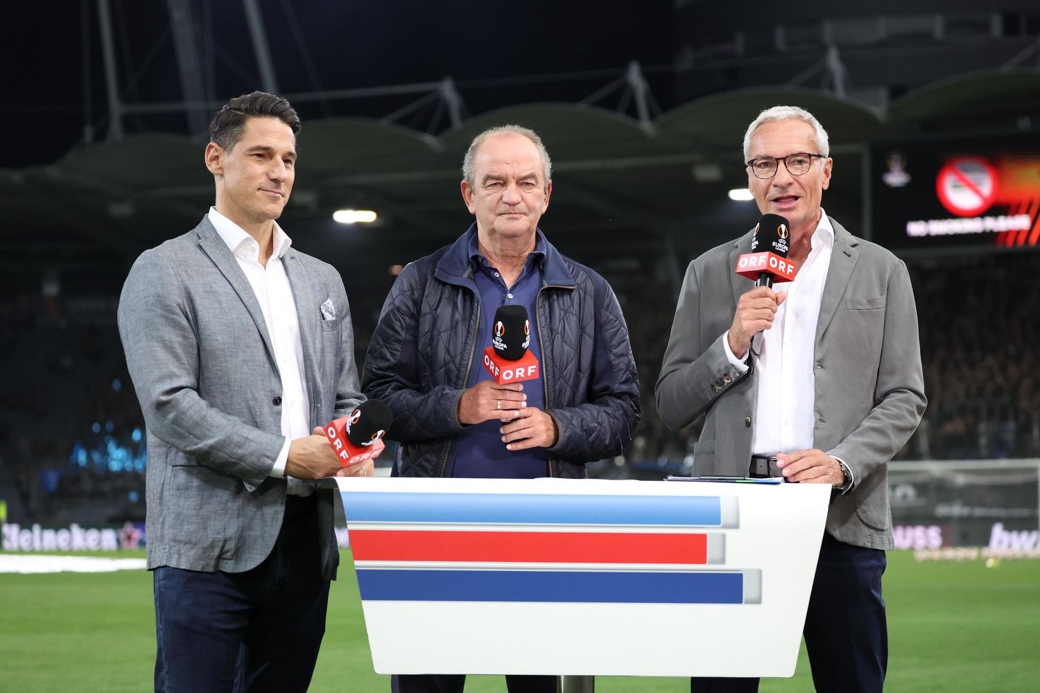 Rainer Pariasek und seine Experten Helge Payer und Herbert Prohaska. 