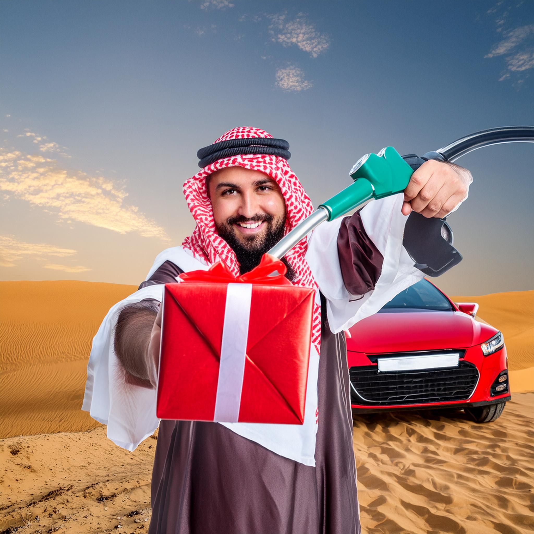 So stellt sich die KI von Adobe einen Ölscheich vor, der uns günstigeren Sprit 