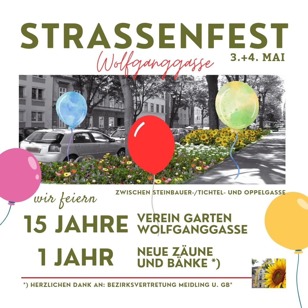 Nachbarschaftsgärtner haben die Wolfgangstraße in Meidling 15 Jahren in ein kleines Paradies verwandelt