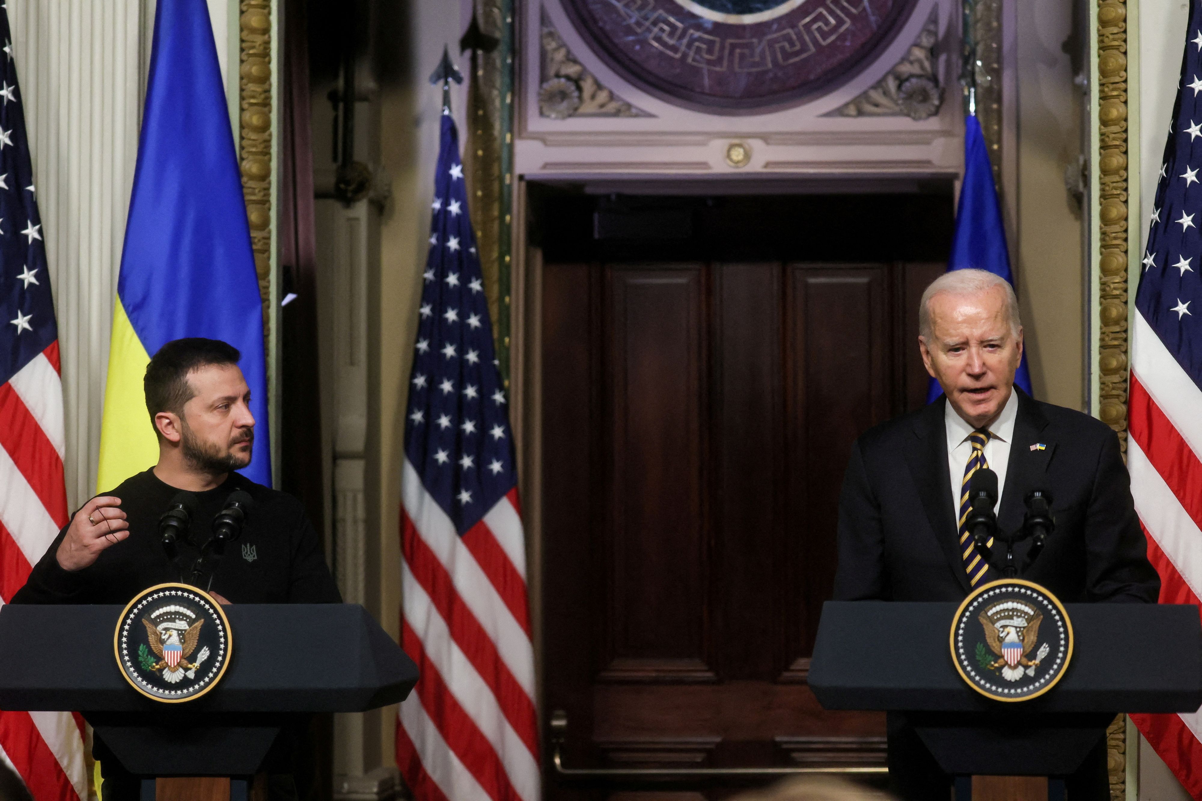 Ukraine-Präsident Wolodimir Selenski bedankte sich bei Joe Biden für die 