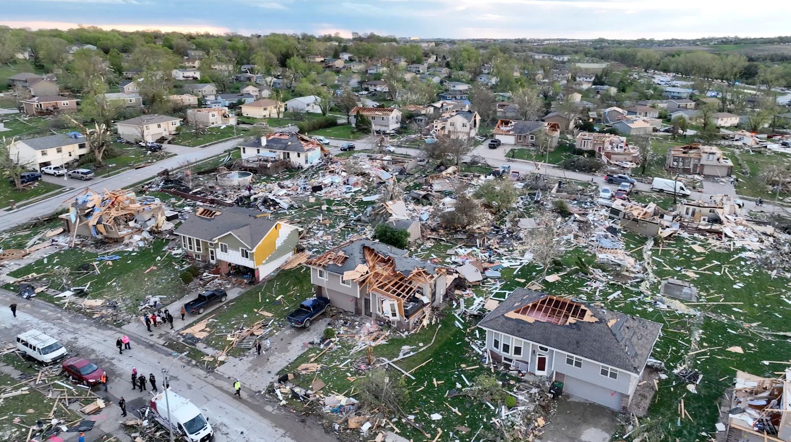 Die Stadt Omaha (Nebraska) wurde besonders schwer von den Wirbelstürmen getroffen. 