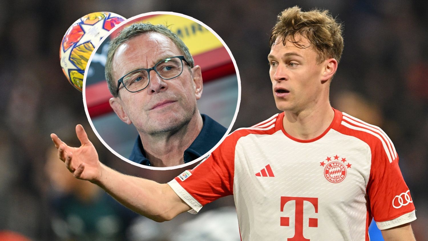Bayern-Star Joshua Kimmich über Ralf Rangnick (l.).
