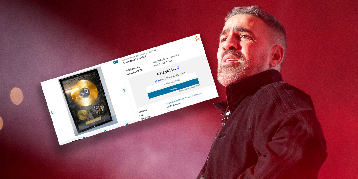 Bushidos Platten bei einer Zoll-Auktion.